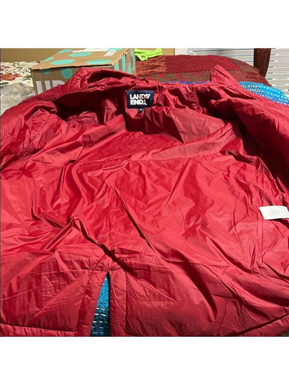 Lands' End Women's Burgundy Hooded Jacket. XL (18). Like new - Picture 9 of 11